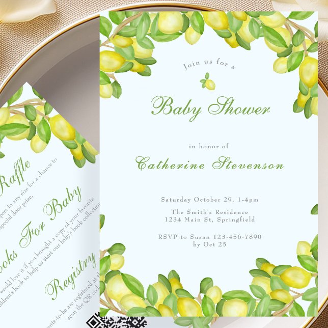 Double Sided Lemon Boy Baby Shower Invitation  (Creator Uploaded)