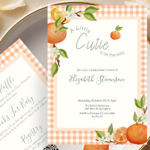 Double Sided Little Cutie Baby Shower Invitation