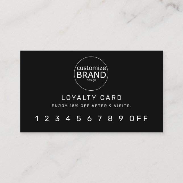 Double Sided Logo Black Professional Loyalty Card (Front)