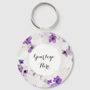 Double sided Logo QR Code keychain