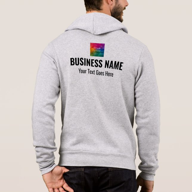 Double Sided Logo Template Mens Employee Team Hoodie (Back)