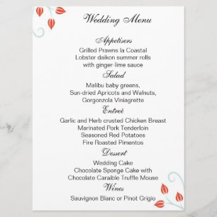 Double Sided -Menu /Wedding Ceremony Program Programme