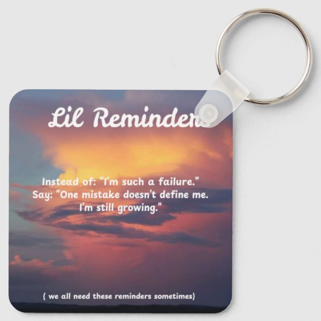 Double Sided Mistakes Make Us Human Reminder  Key Ring (Back)