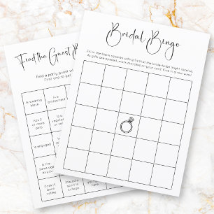 Double Sided Modern Bridal Shower Bingo Game