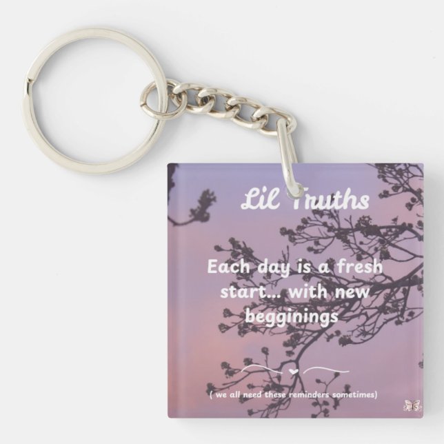 Double Sided New Day Reminder  Key Ring (Front)