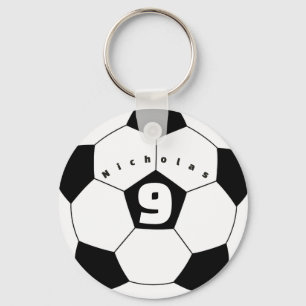 Double Sided Personalise Soccer Player's Name Key Ring