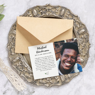 Double Sided Photo Funeral Thank You Card