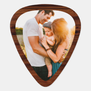Double Sided Photo Wood Grain Guitar Pick