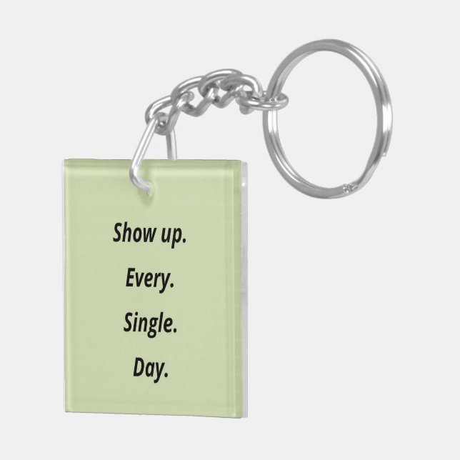 Double-Sided Pink & Green Motivational Key Ring (Back Right)