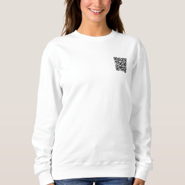 Double Sided Print Custom Womens Scan Me QR Code Sweatshirt (Front)