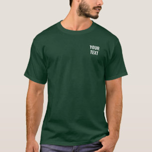 Double Sided Print Template Mens Deep Forest Green T-Shirt