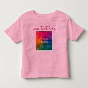 Double Sided Print Upload Photo Add Text Pink Baby Toddler T-Shirt