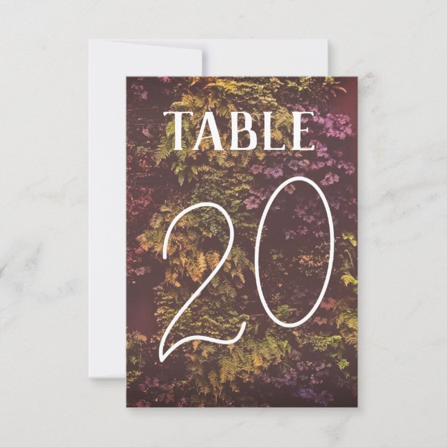 Double Sided Ruby Plants Table Number Bold (Front)
