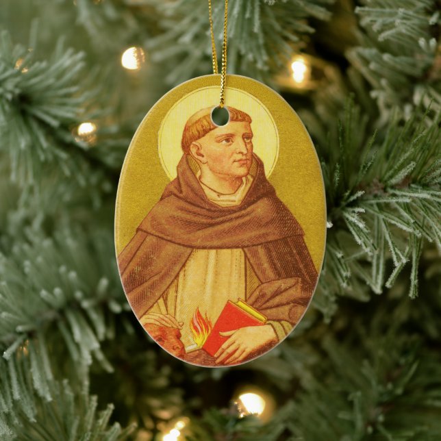 Double-sided St. Dominic de Guzman (PM 02) Ceramic Tree Decoration (Tree)