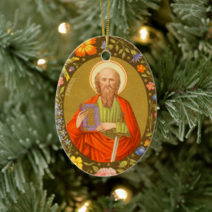 Double-Sided St. Paul the Apostle (PM 06) Ceramic Tree Decoration