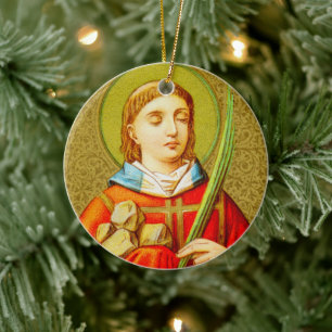 Double-Sided St. Stephen (SNV 26) Circle Ceramic Tree Decoration