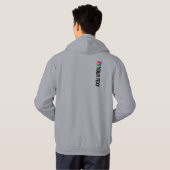 Double Sided Template Add Text Photo Mens Modern Hoodie (Back Full)