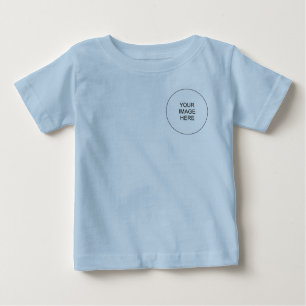 Double Sided Template Add Text Picture Blue Baby Baby T-Shirt