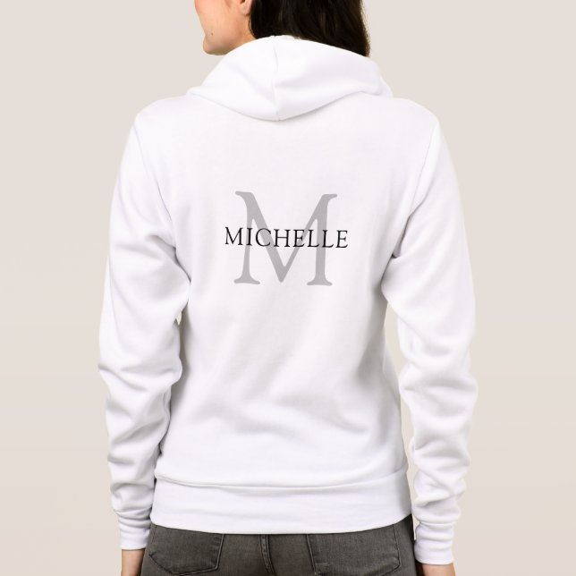 Double Sided Template Name Monogram Women's Hoodie (Back)