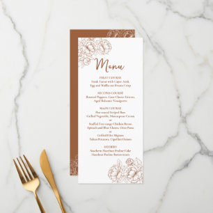 Double-Sided Terracotta Boho Floral Wedding Drink+ Menu