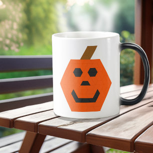 Double-Sided Trapezoid Tile Happy Jack-o-Lantern Magic Mug