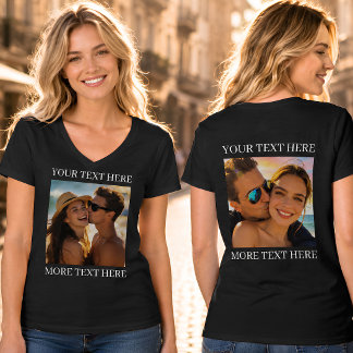 Double Sided Tshirts, Custom Photo and Text T-Shirt