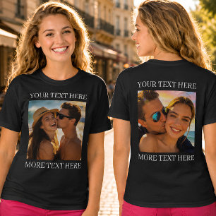 Double Sided Tshirts, Custom Photo and Text T-Shirt
