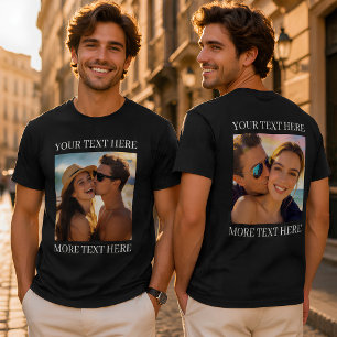 Double Sided Tshirts, Custom Photo and Text T-Shirt