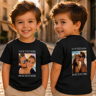 Double Sided Tshirts, Custom Photo and Text Toddler T-Shirt