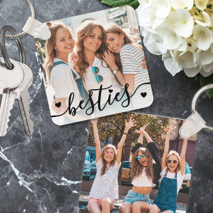 Double Sided Two Photo Best Friend Key Ring