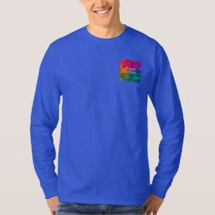 Double Sided Upload Logo Image Men's Long Sleeve T-Shirt