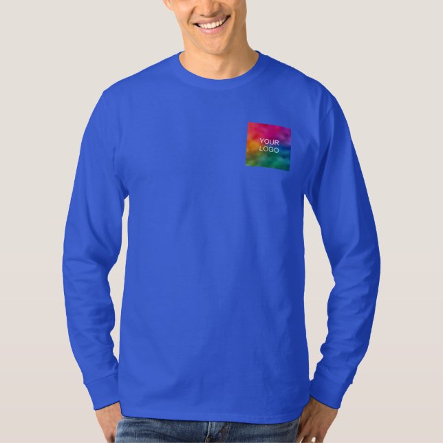 Double Sided Upload Logo Image Men's Long Sleeve T-Shirt (Front)