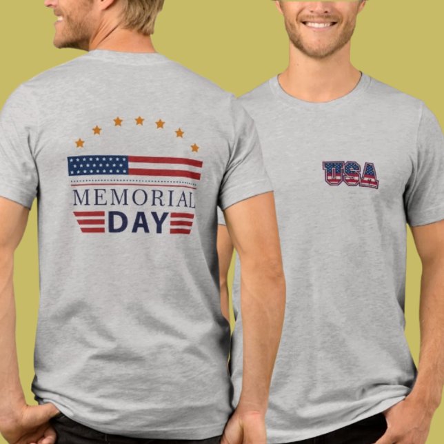 Double-Sided USA Memorial Day Patriotic Tri-Blend Shirt (Creator Uploaded)