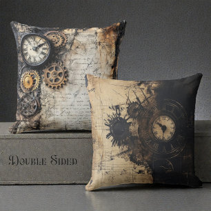 Double Sided Victorian Steam Punk Cushion