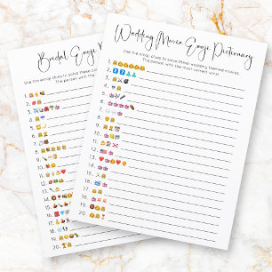 Double Sided Wedding Emoji Pictionary Game