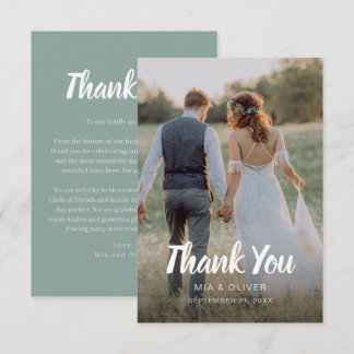 Double Sided Wedding Thank You Card with Photo