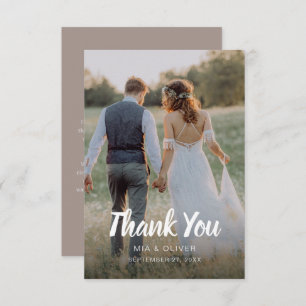 Double Sided Wedding Thank You Card with Photo