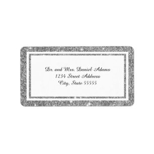 Double Silver Glitter Trim - Address Label