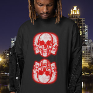 Double Skulls Merge Cool Vintage Men's style 80s T-Shirt