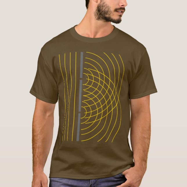 Double Slit Light Wave Particle Science Experiment T-Shirt (Front)