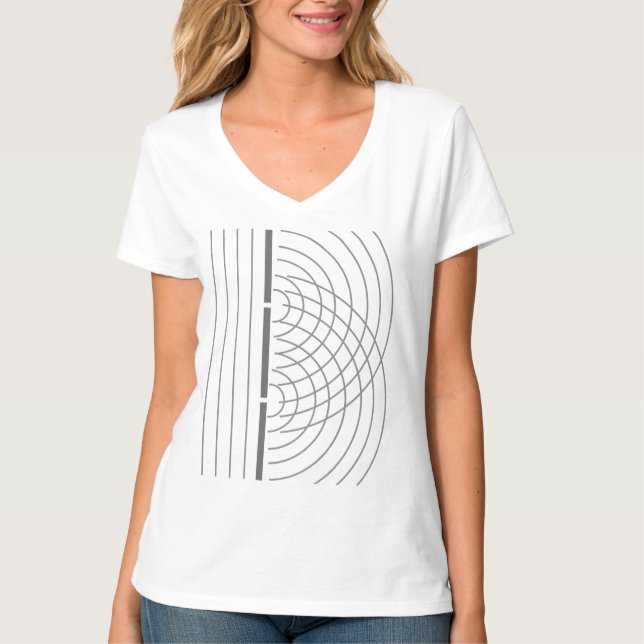 Double Slit Light Wave Particle Science Experiment T-Shirt (Front)