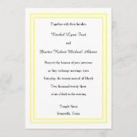 Double Soft Yellow Trim - 5x7 Wedding Invitation