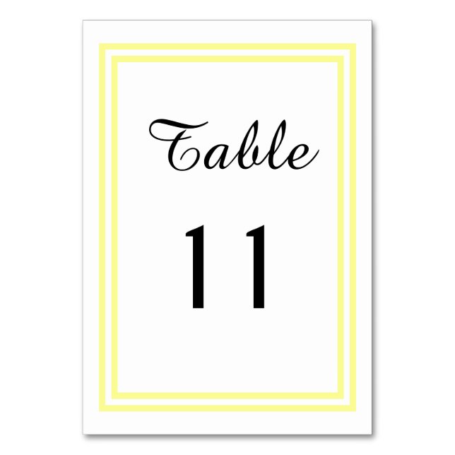 Double Soft Yellow Trim - Table Card (Front)