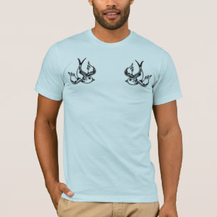 Double Sparrow light blue mens fitted tshirt