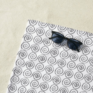 Double Spiral Celtic Pattern Beach Towel