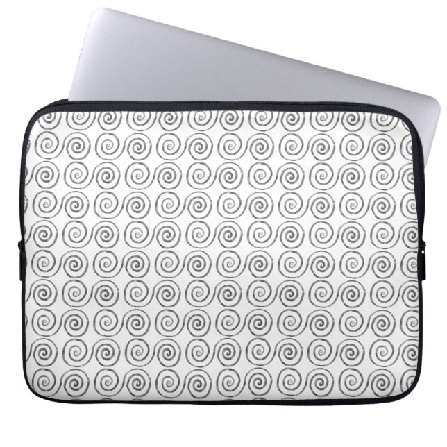 Double Spiral Celtic Pattern Laptop Sleeve (Front)