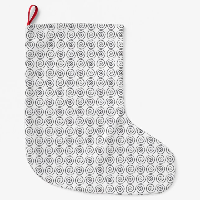 Double Spiral Celtic Pattern Large Christmas Stocking (Front)