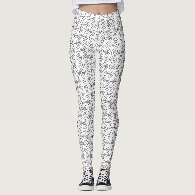 Double Spiral Celtic Pattern Leggings (Front)