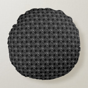 Double Spiral Celtic Pattern Round Cushion