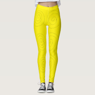 double spiral lines on yellow leggings